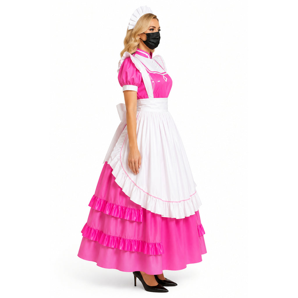 Rosa dünnes PVC-Kleid G477