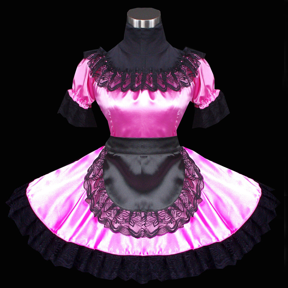 rosa Satin-Kleid G478