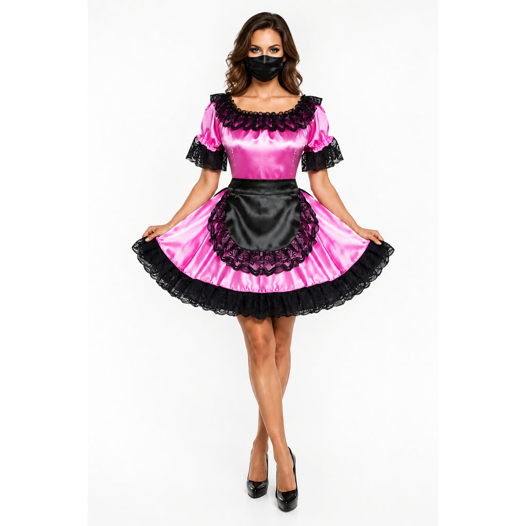 rosa Satin-Kleid G478