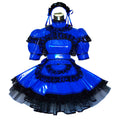 blaues, dünnes PVC-Kleid G488