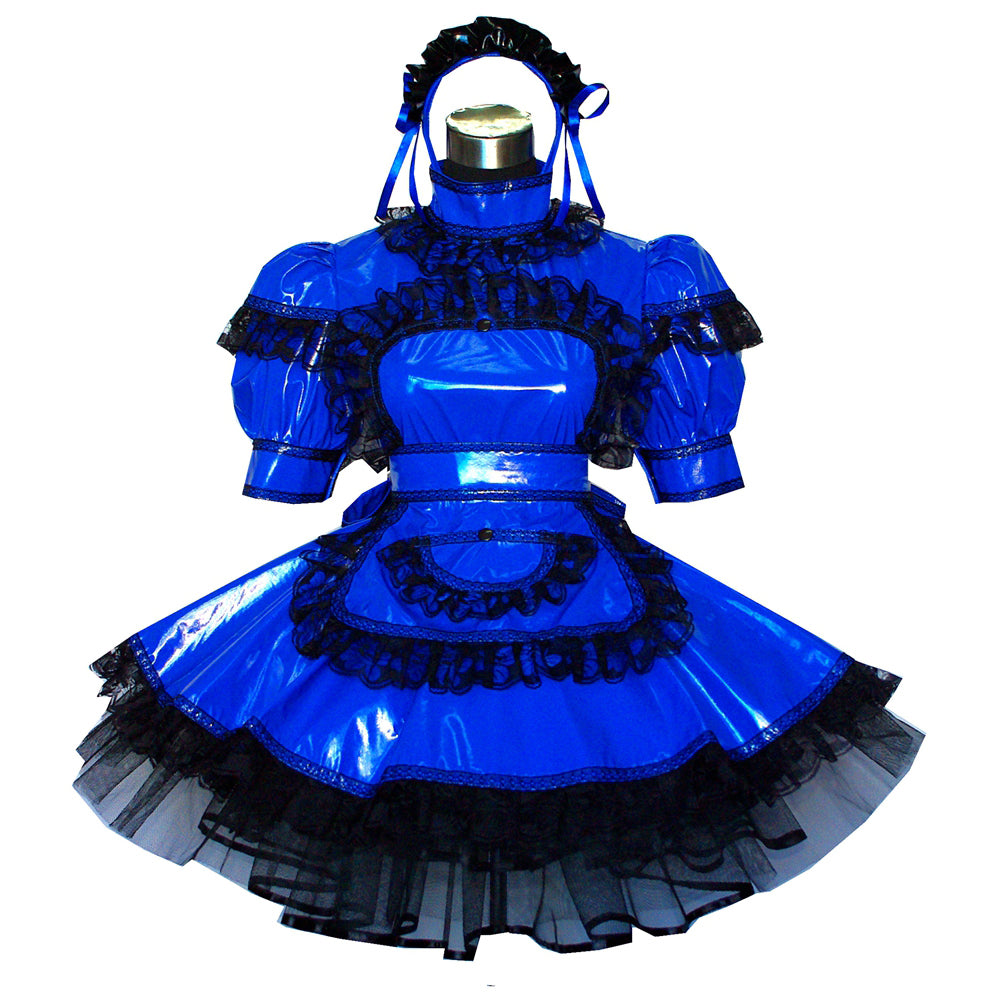 blaues, dünnes PVC-Kleid G488