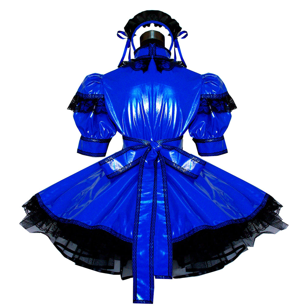 blaues, dünnes PVC-Kleid G488