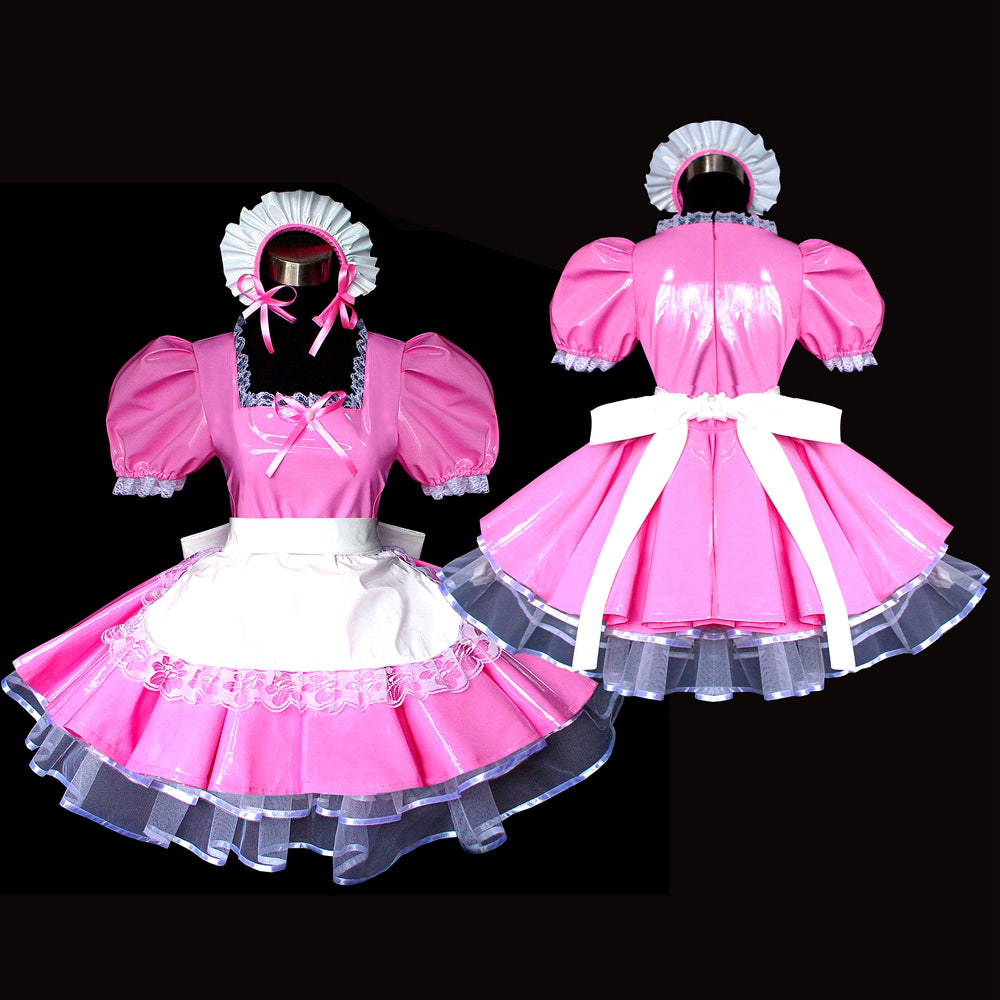 pinkes, dünnes PVC-Kleid G489