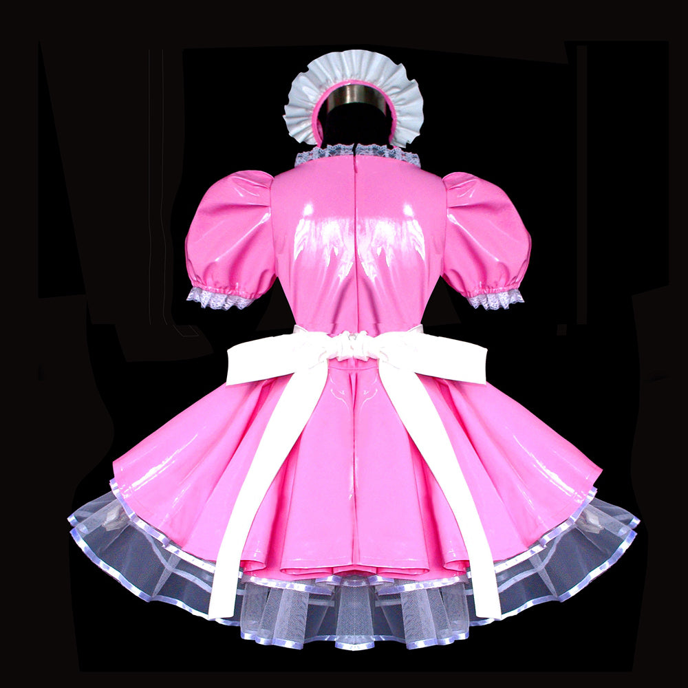 pinkes, dünnes PVC-Kleid G489