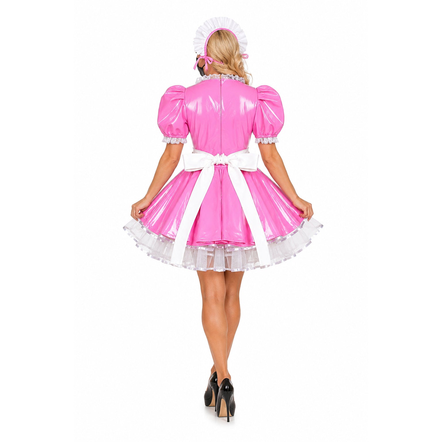 pinkes, dünnes PVC-Kleid G489