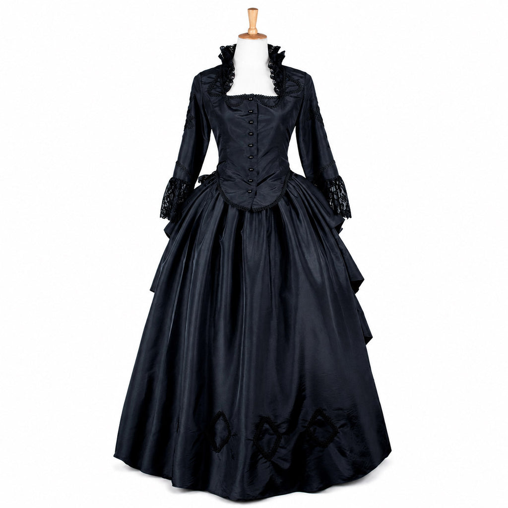 Black Victorian Gothic Bustle Dress G503