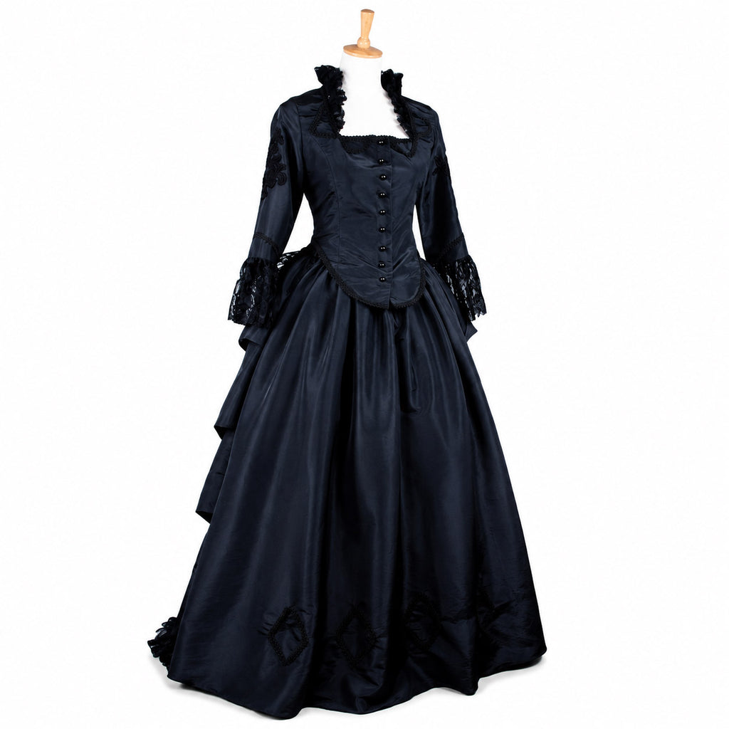 Black Victorian Gothic Bustle Dress G503