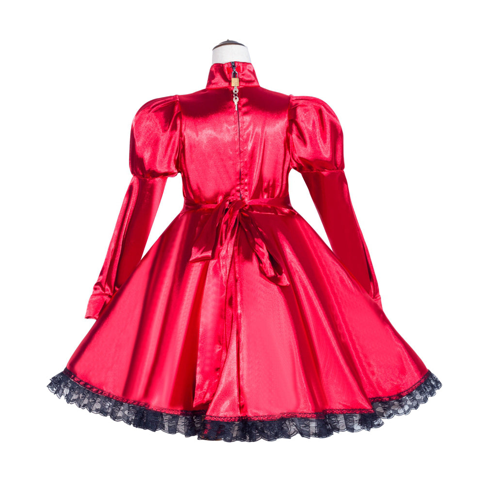rotes Satinkleid G504