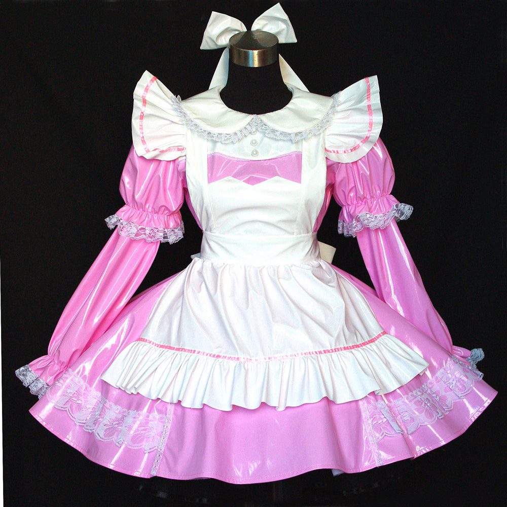 pinkes, dünnes PVC-Kleid G507