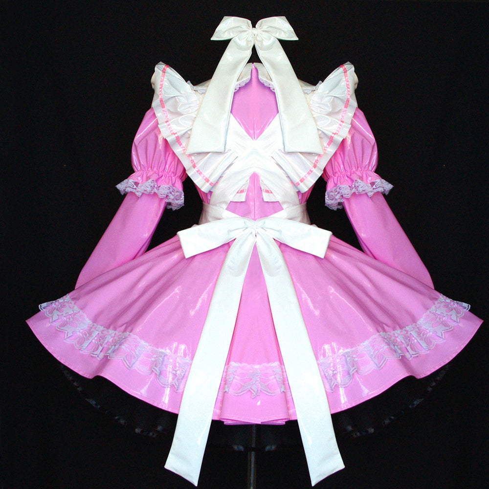 pinkes, dünnes PVC-Kleid G507