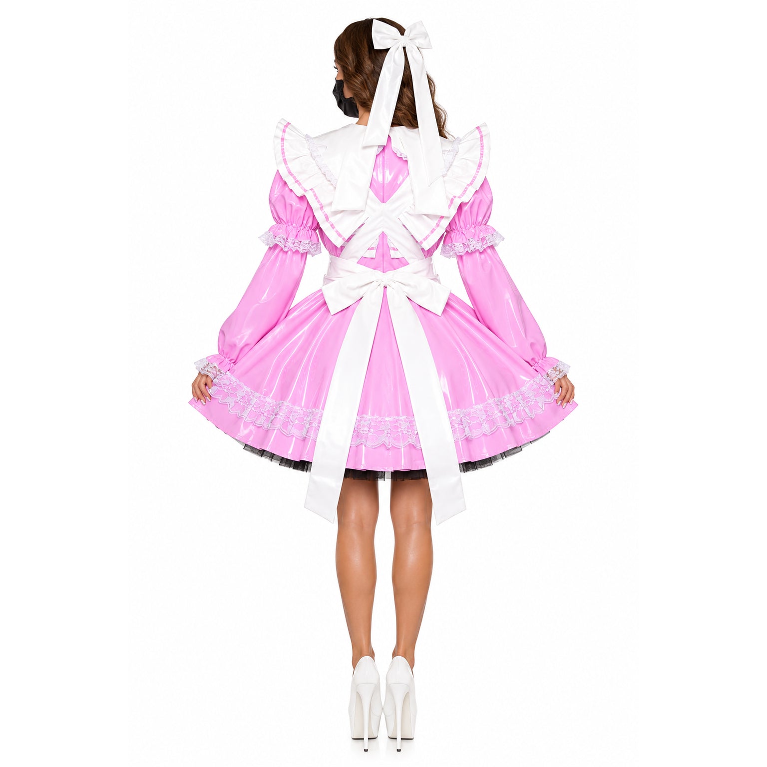 pinkes, dünnes PVC-Kleid G507
