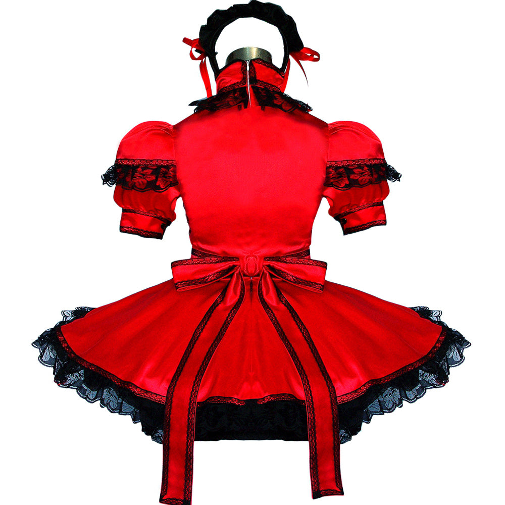 rotes Satinkleid G508