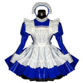 blaues enges PVC-Kleid G509