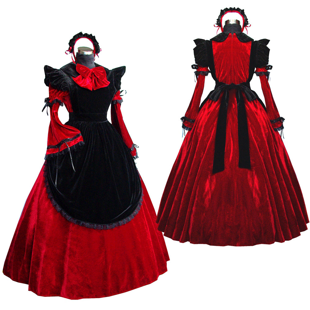 rotes Samtkleid G520