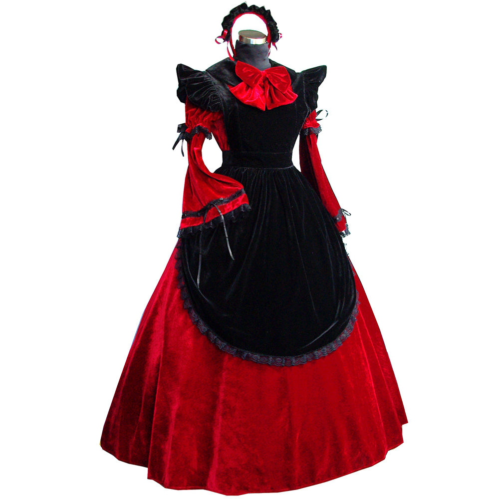 rotes Samtkleid G520