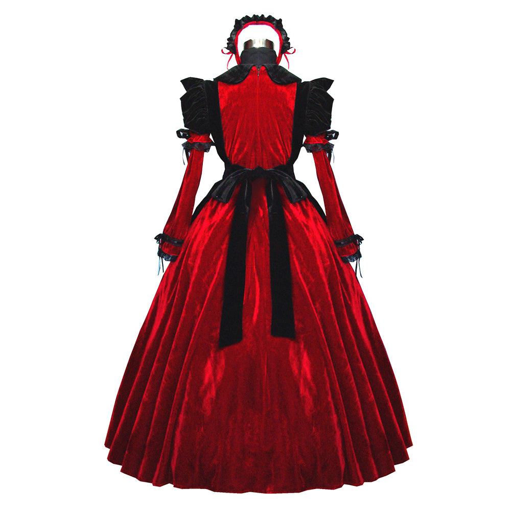 rotes Samtkleid G520
