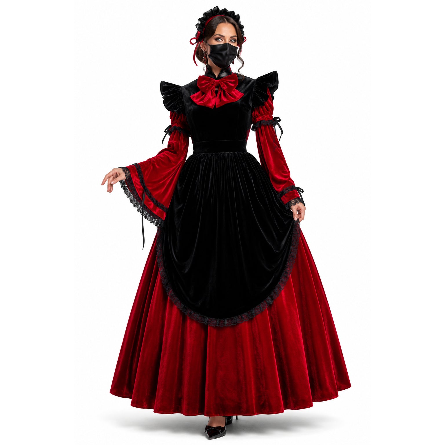 rotes Samtkleid G520