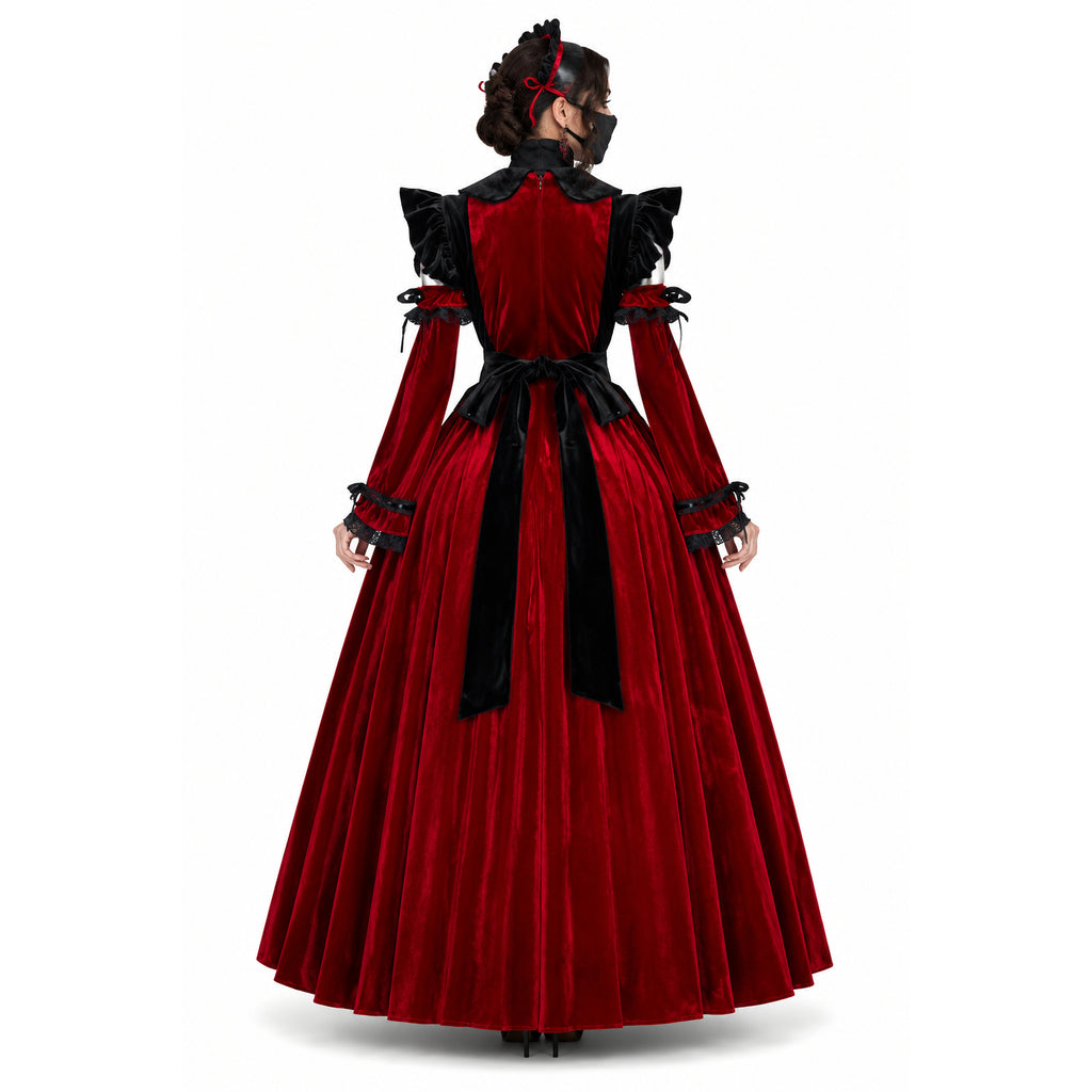 rotes Samtkleid G520