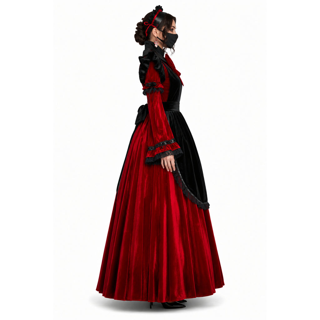 rotes Samtkleid G520