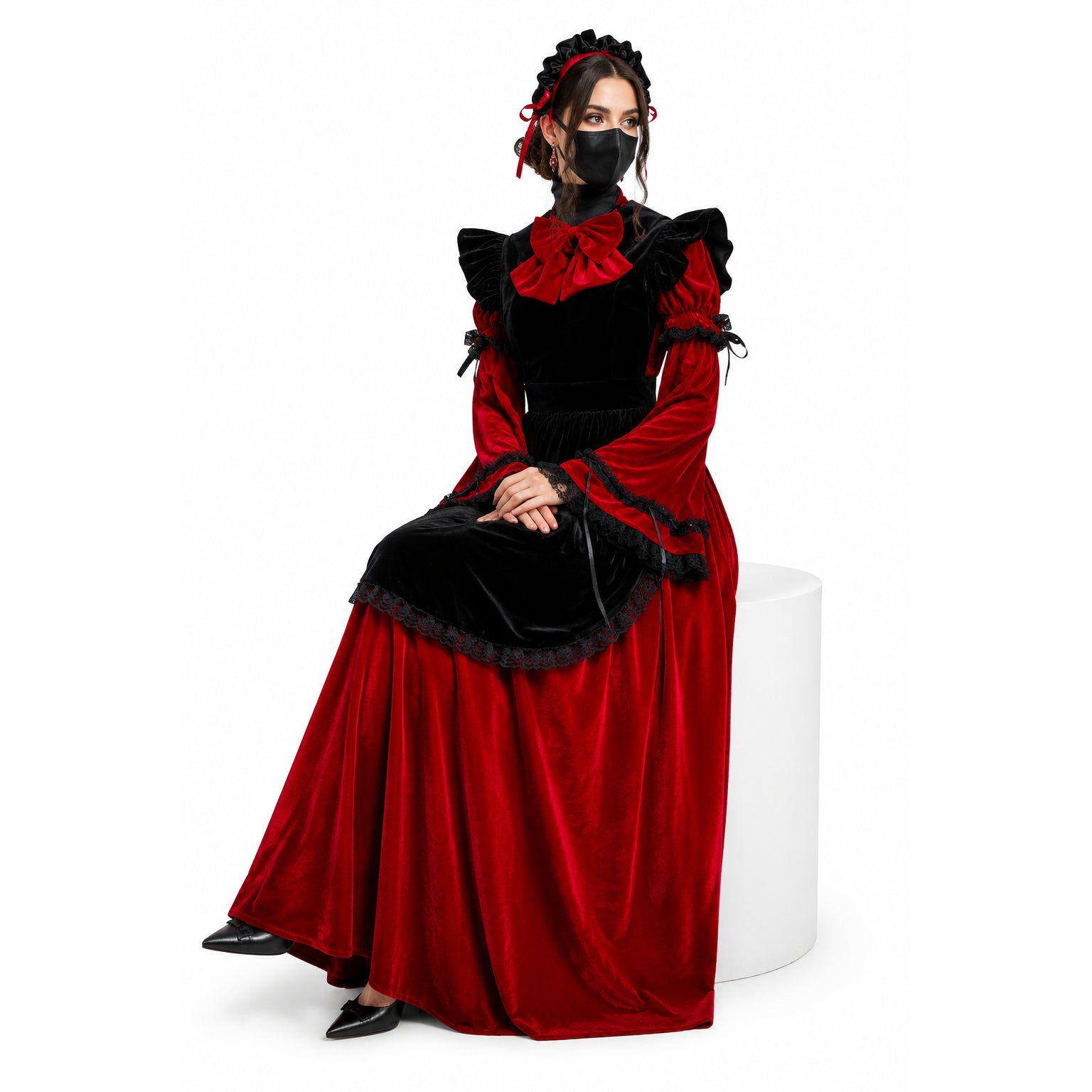 rotes Samtkleid G520