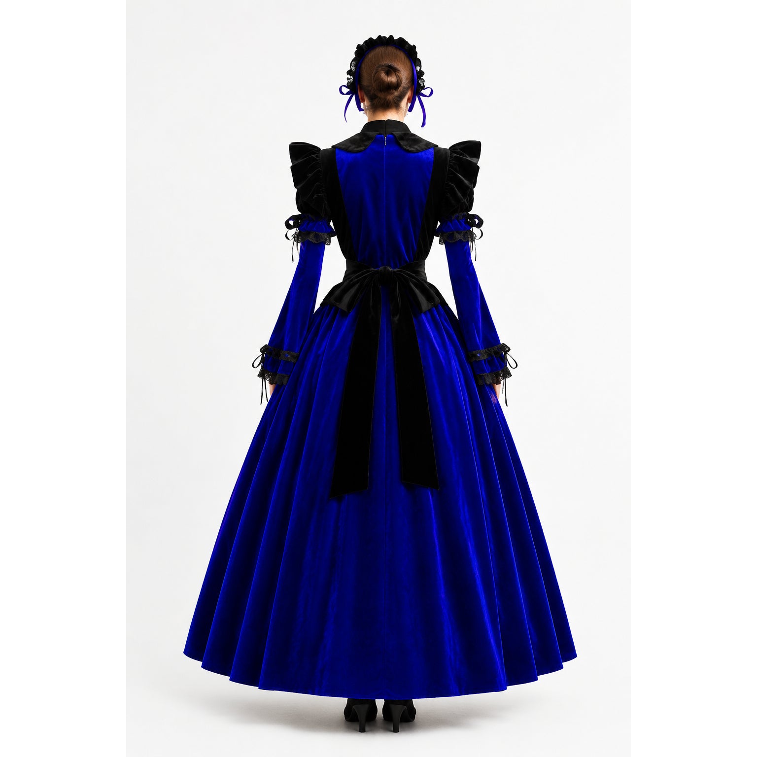 blaues Samtkleid G521