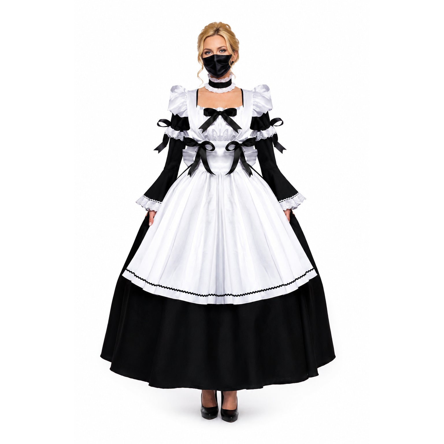 schwarzes Baumwollkleid G526