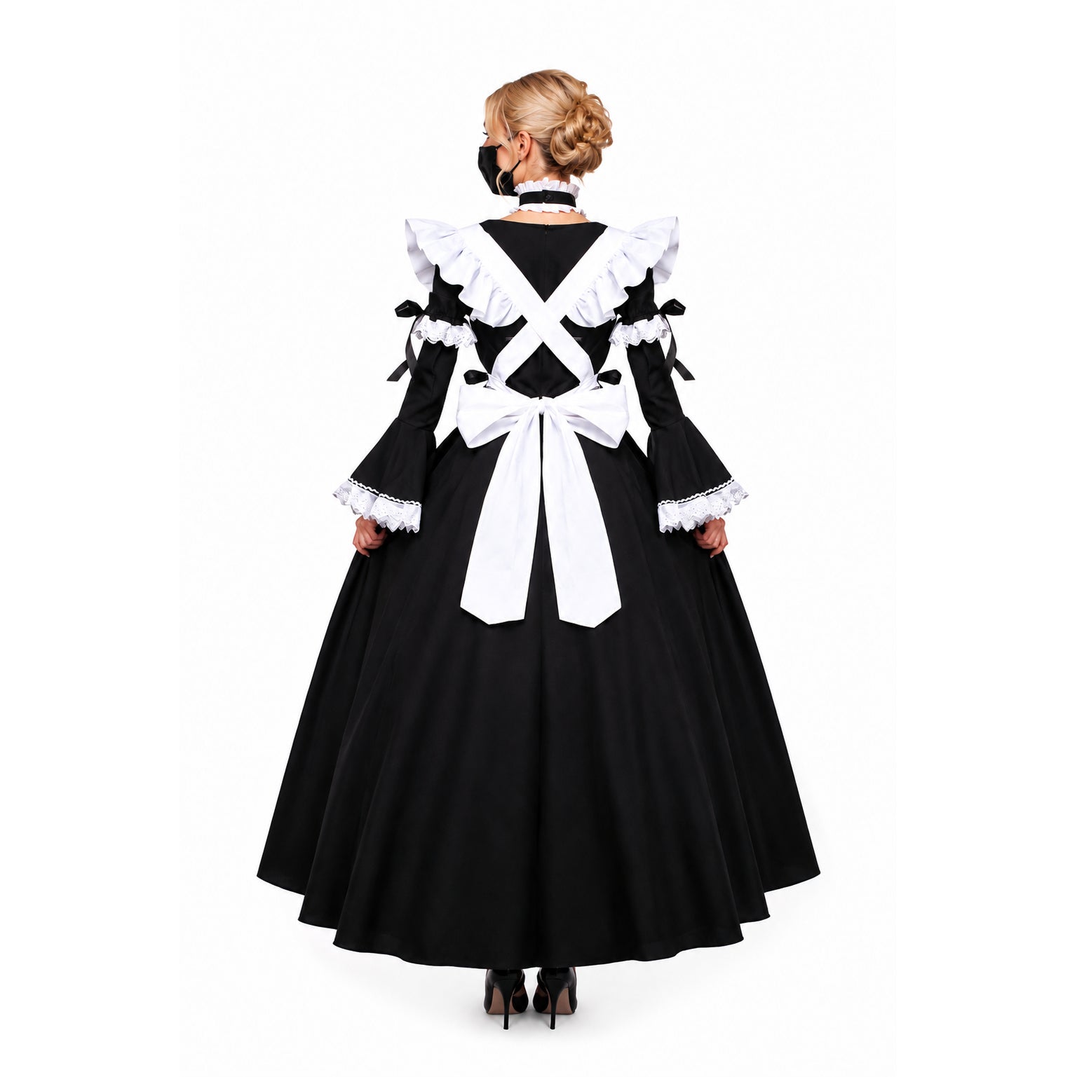 schwarzes Baumwollkleid G526