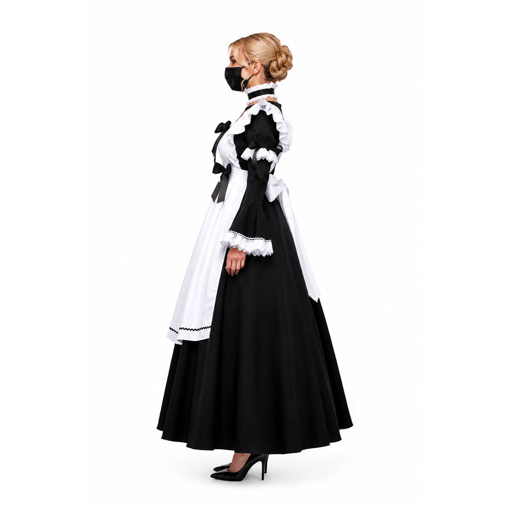 schwarzes Baumwollkleid G526