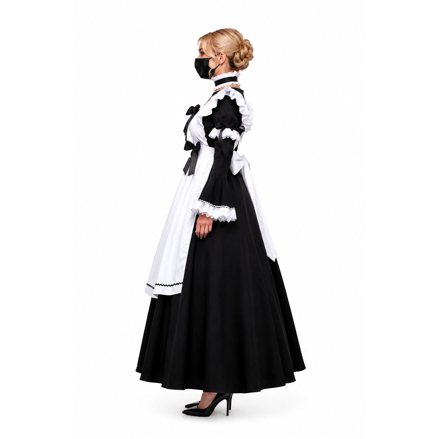schwarzes Baumwollkleid G526