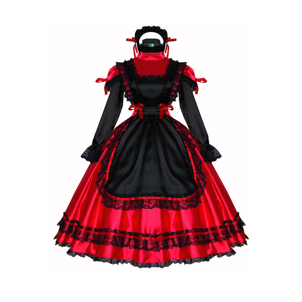 rotes Satinkleid G529