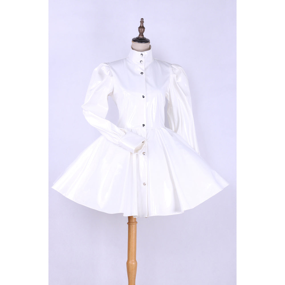 weißes, dünnes PVC-Kleid G535