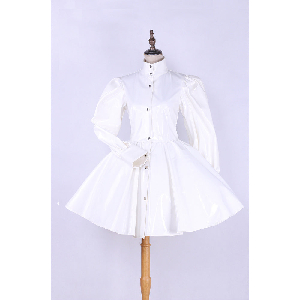 weißes, dünnes PVC-Kleid G535