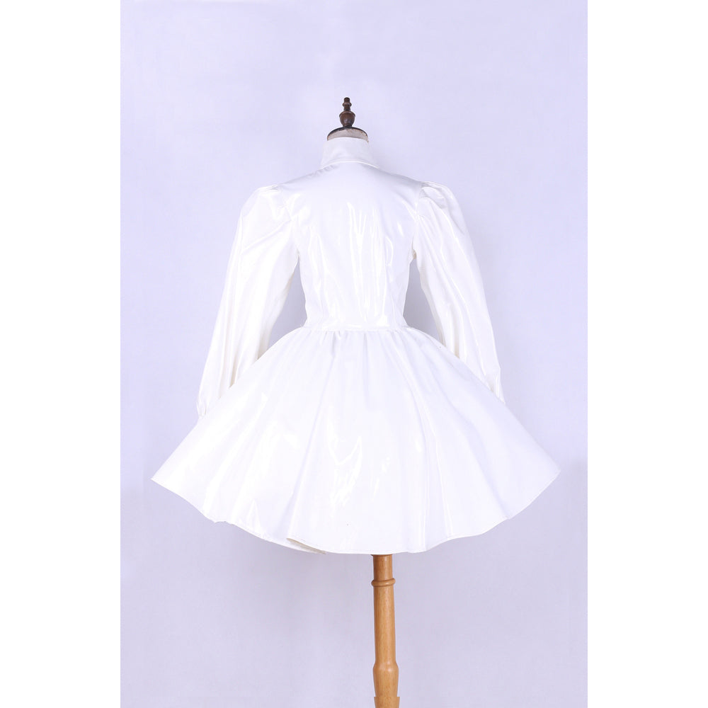 weißes, dünnes PVC-Kleid G535