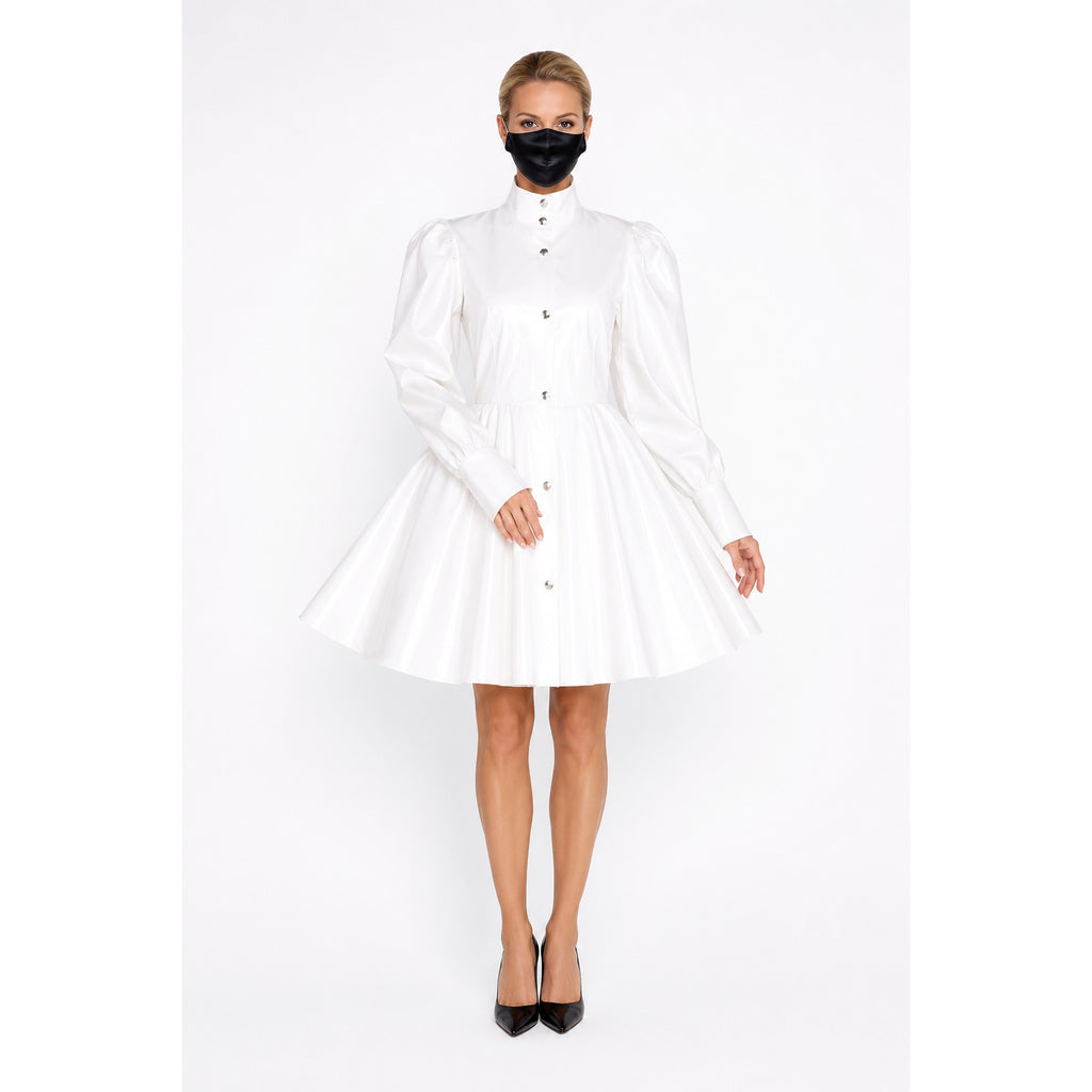 weißes, dünnes PVC-Kleid G535