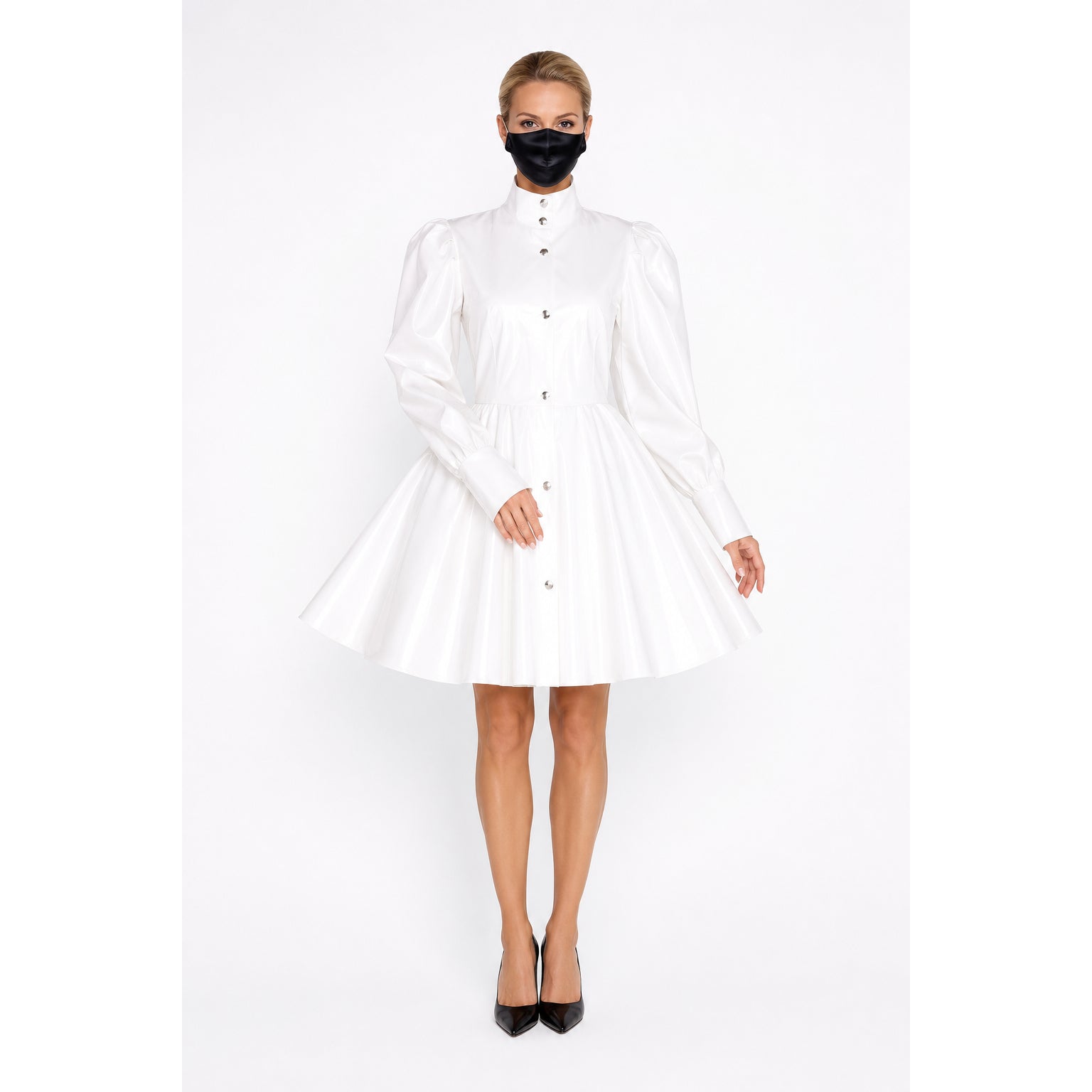 weißes, dünnes PVC-Kleid G535