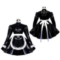 schwarzes, dünnes PVC-Kleid G551