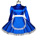 blaues Satinkleid G558
