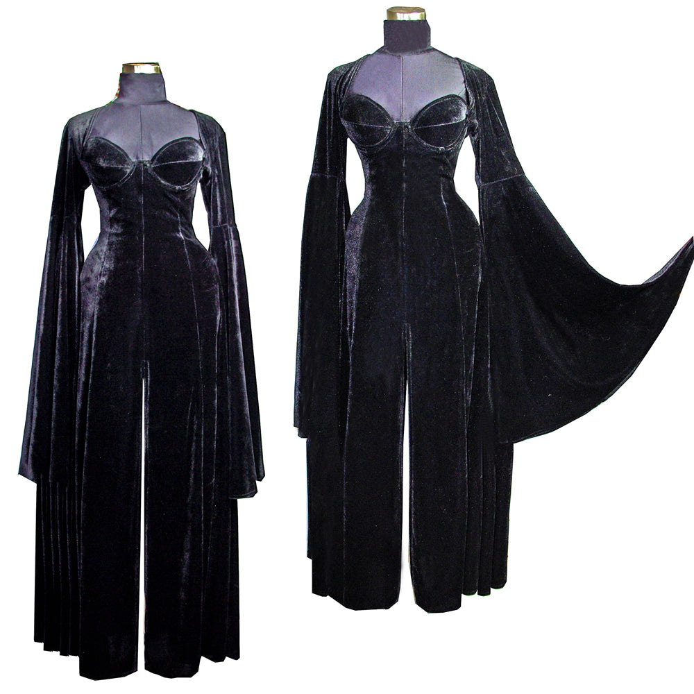Black Gothic Cape Sleeve Jumpsuit G561
