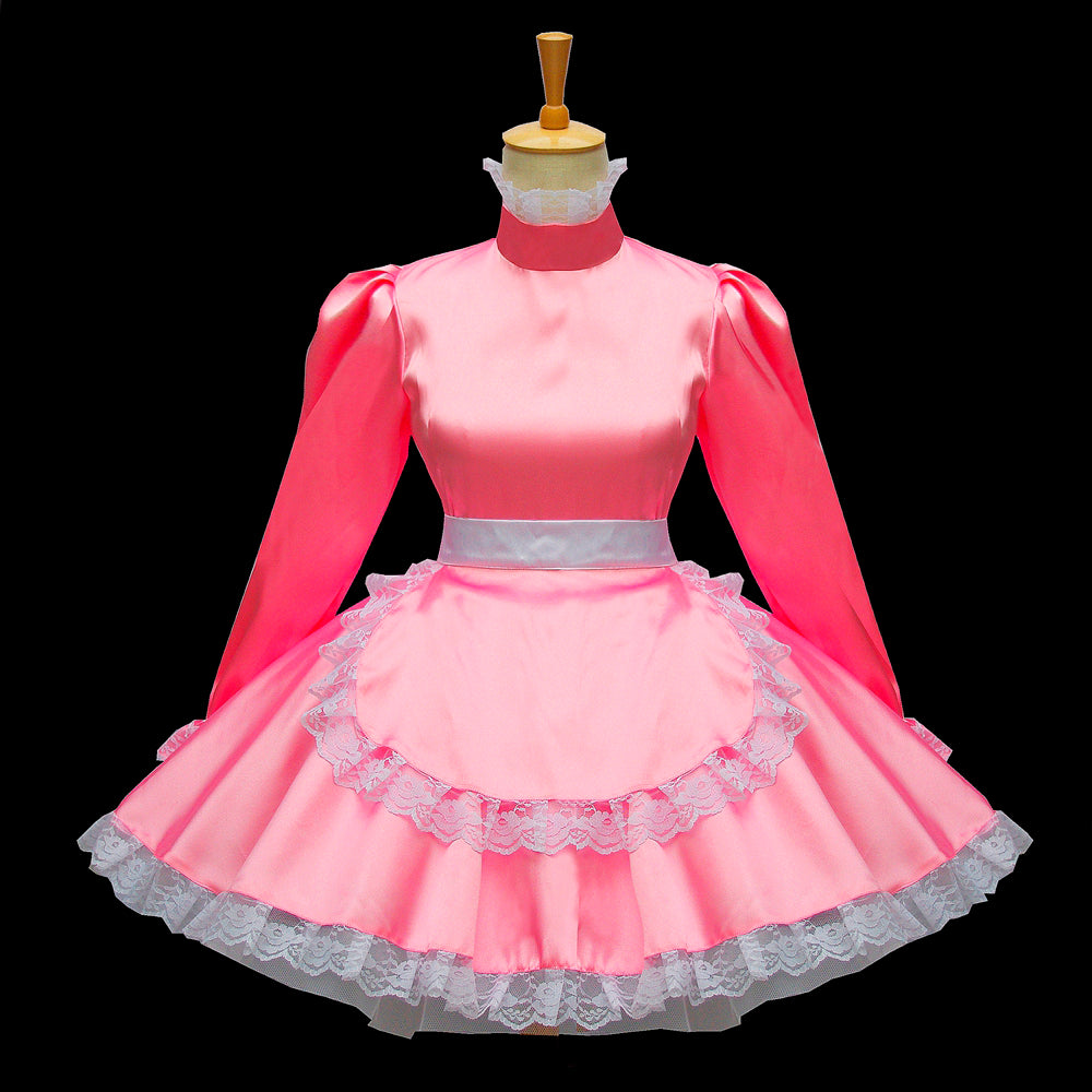 pinkes Satinkleid G577