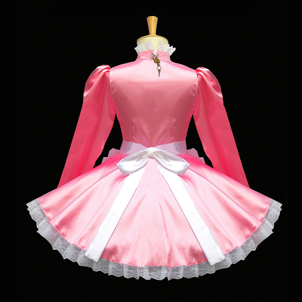 pinkes Satinkleid G577