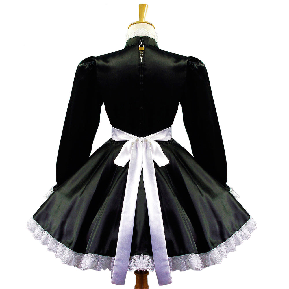 schwarzes Satinkleid G579
