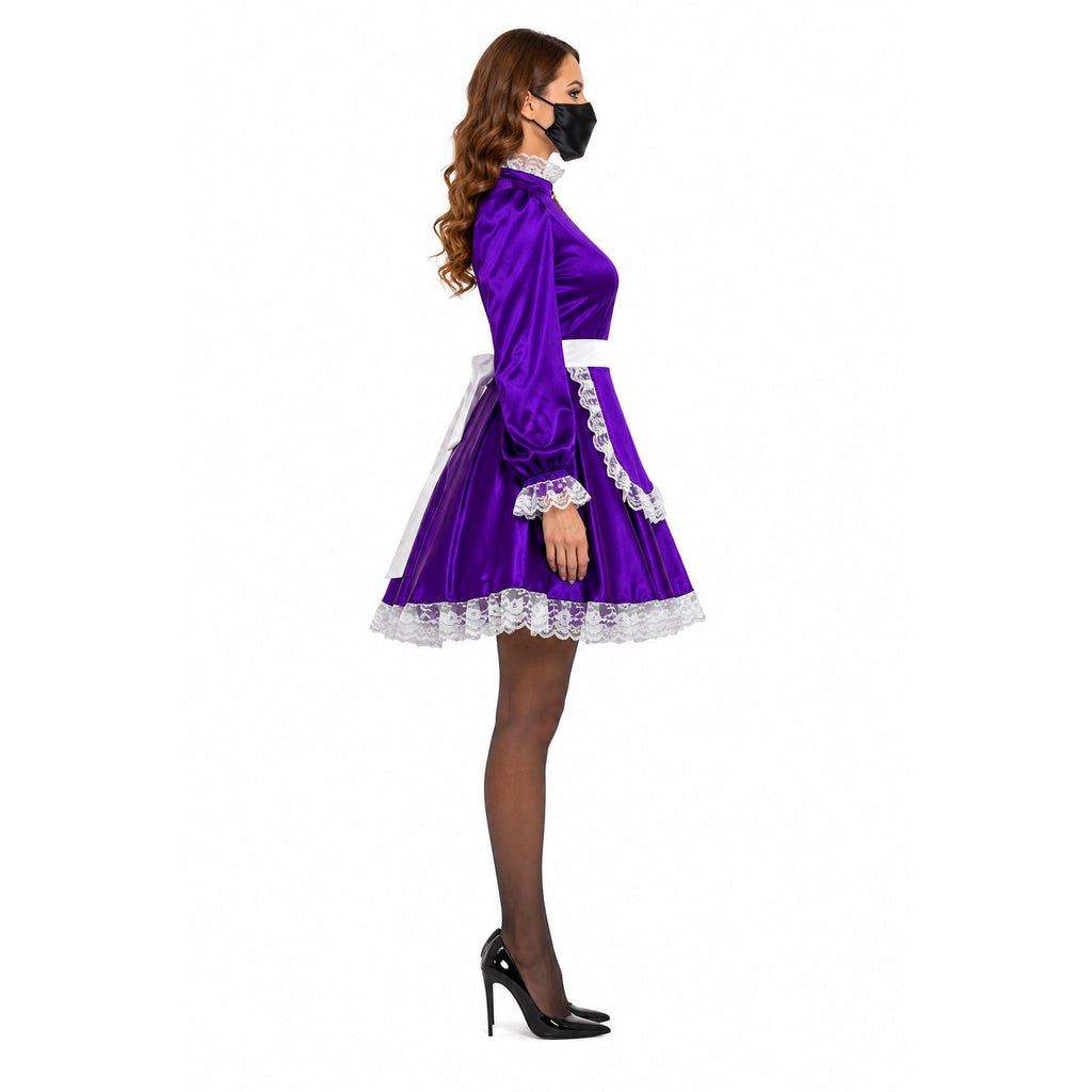 Lila Satin-Kleid G580
