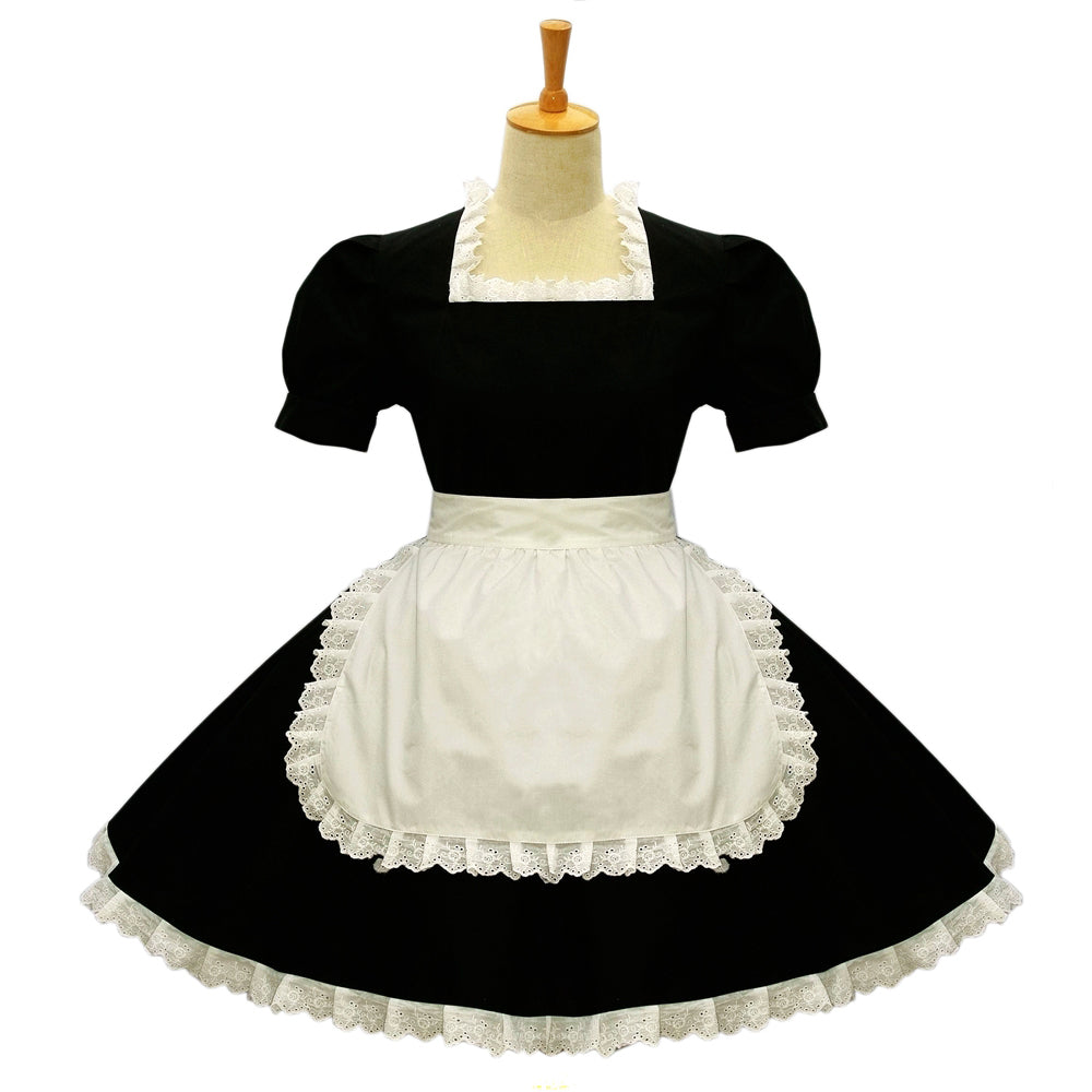 schwarzes Baumwollkleid G581