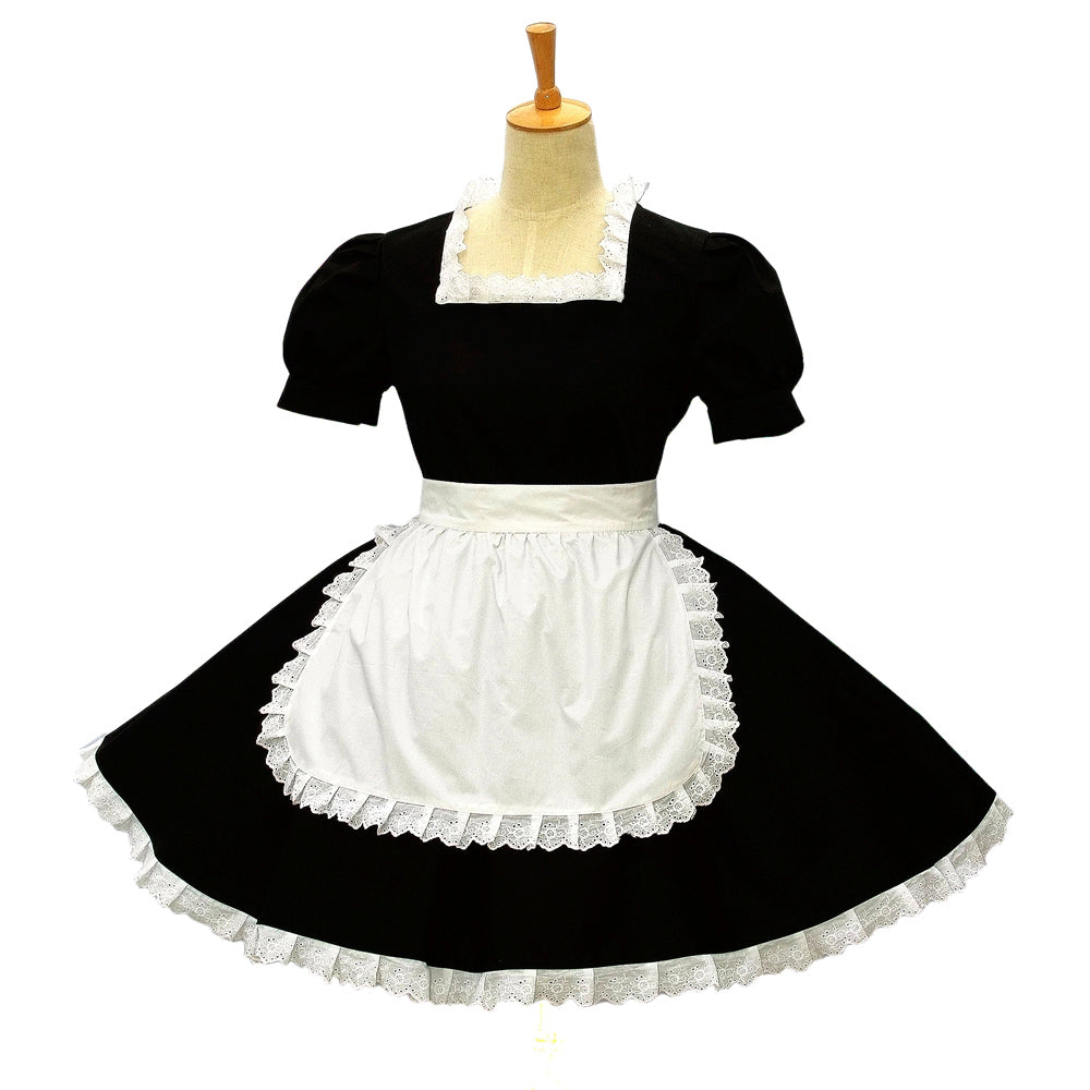 schwarzes Baumwollkleid G581