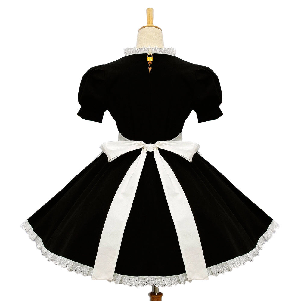 schwarzes Baumwollkleid G581