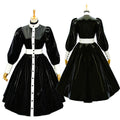schwarzes, dünnes PVC-Kleid G585