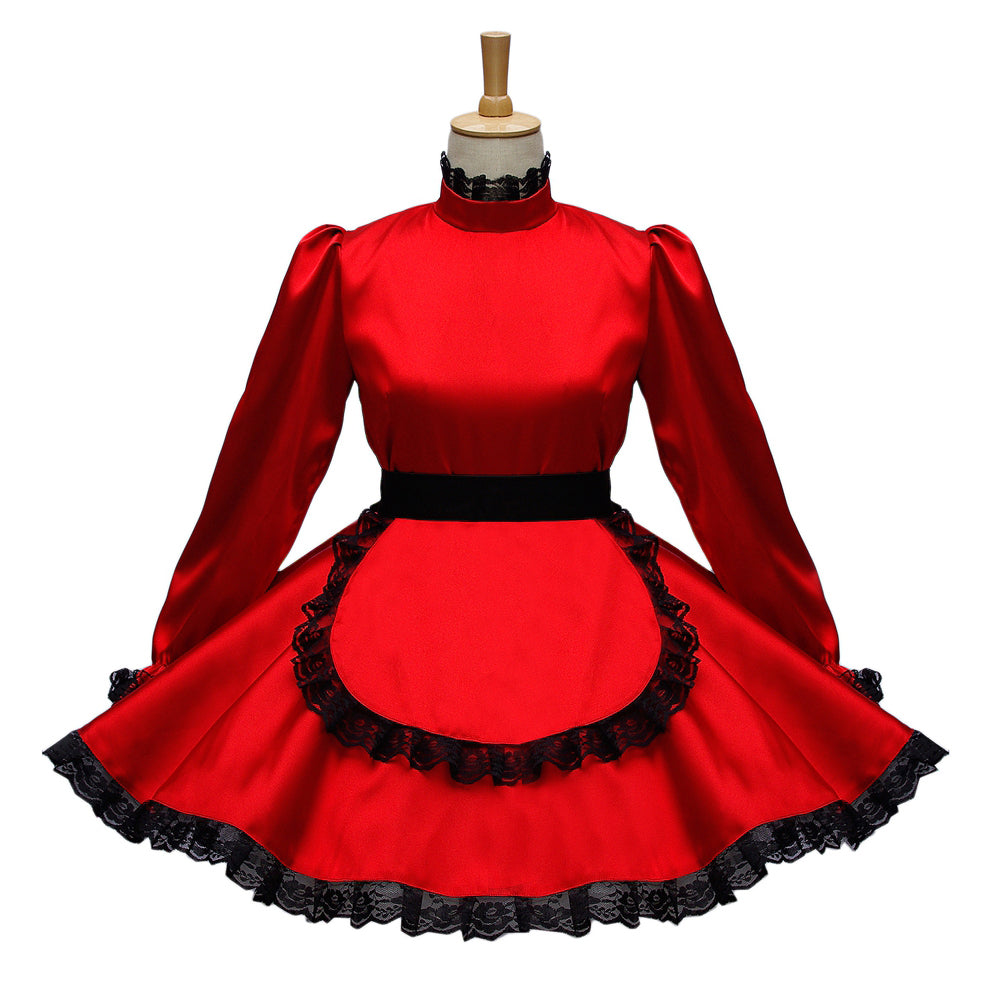 rotes Satinkleid G593