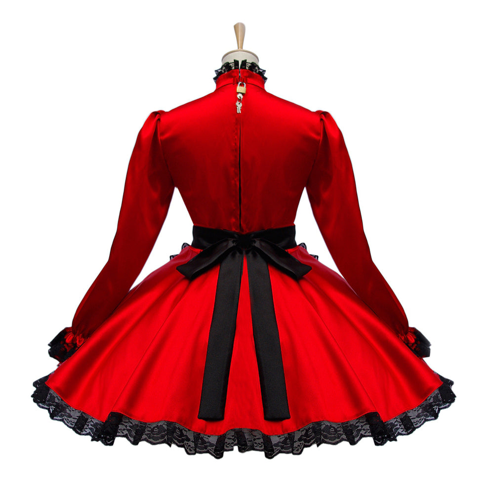 rotes Satinkleid G593