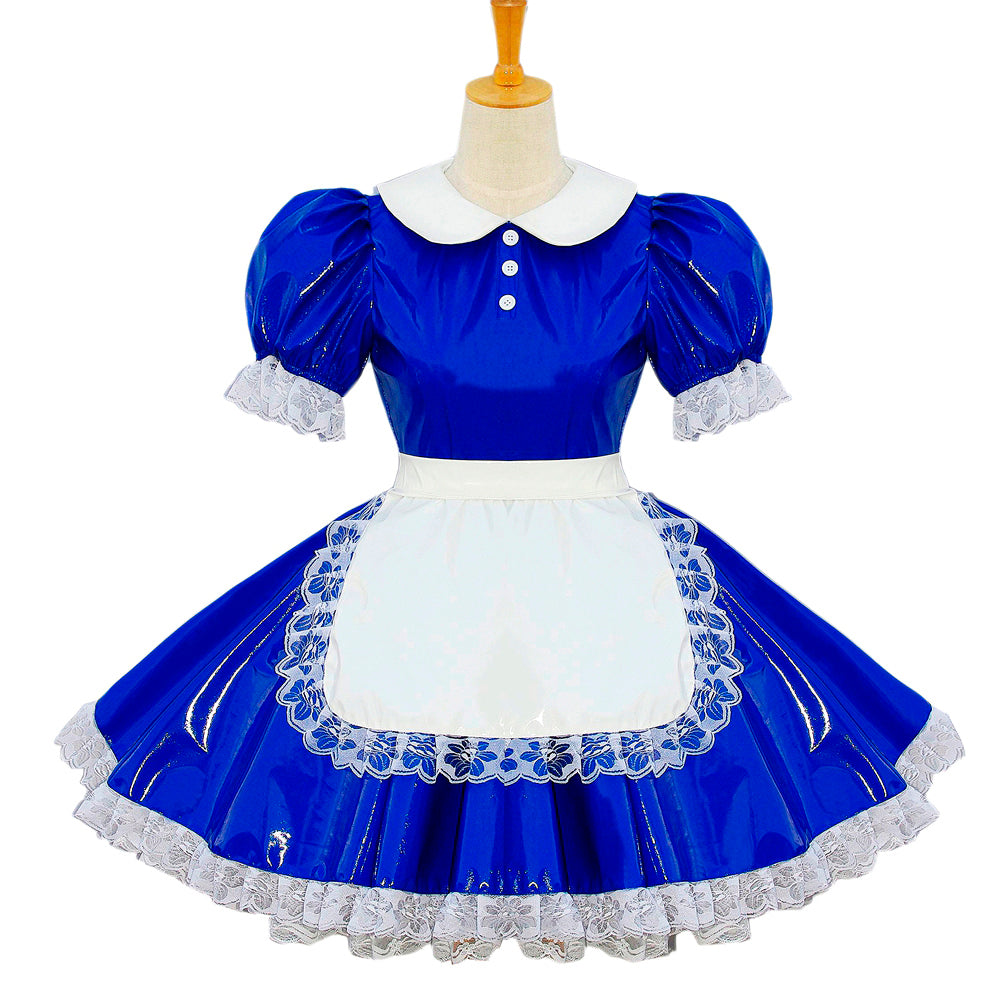 blaues, dünnes PVC-Kleid G602