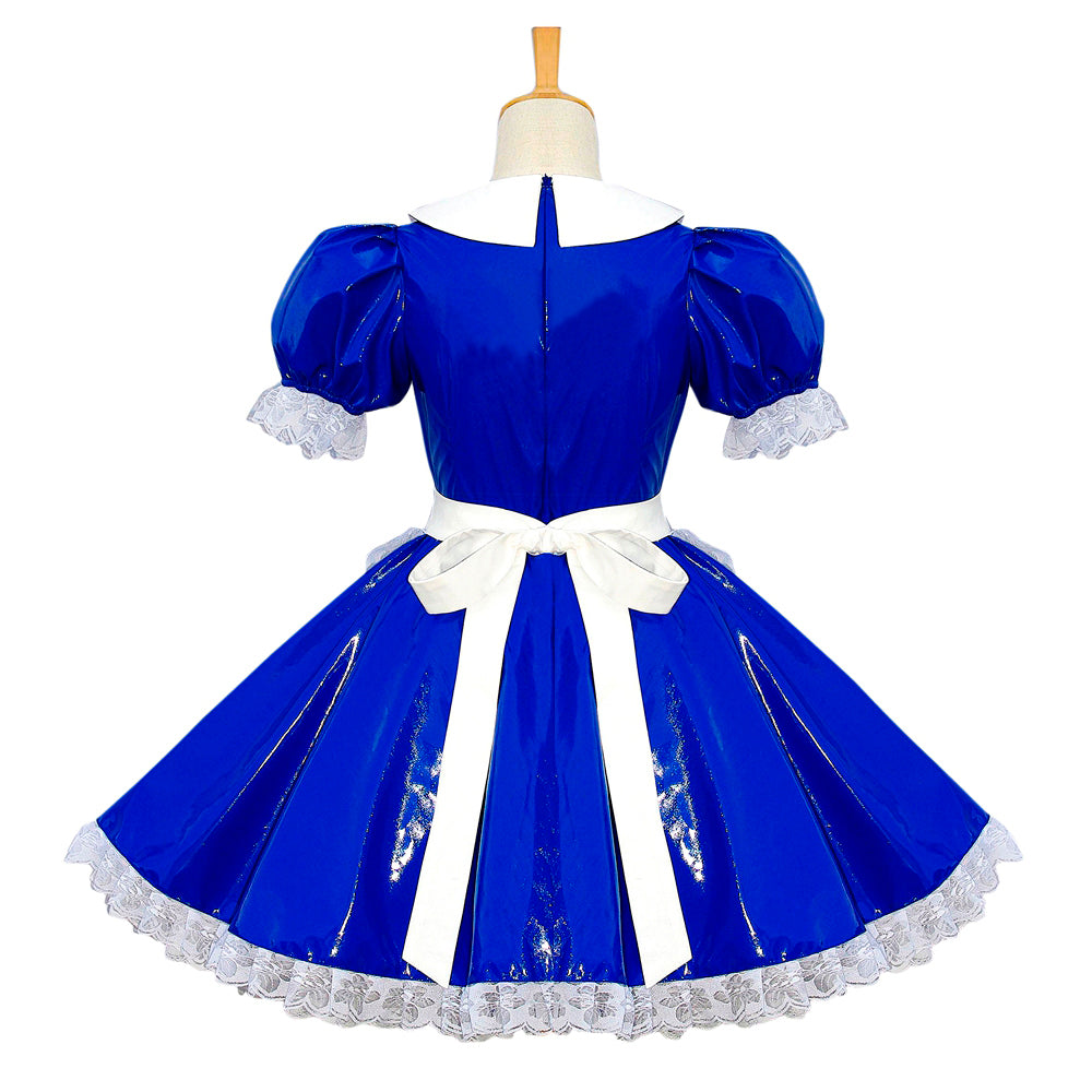 blaues, dünnes PVC-Kleid G602